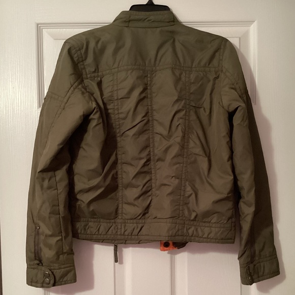 Navy Green Puff Jacket Size S Orang Lined - Picture 3 of 4